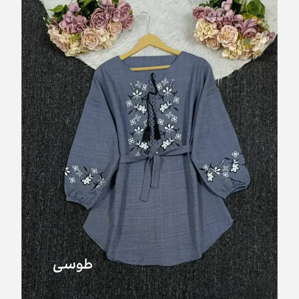 شومیز زنانه مدل شهره جنس شانتون اعلا فری سایز