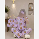 ست سه تیکه راحتی نخ پنبه خارجی زنانه