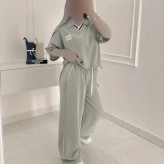 ست تیشرت شلوار نخ پنبه گلگسی فری سایز زنانه
