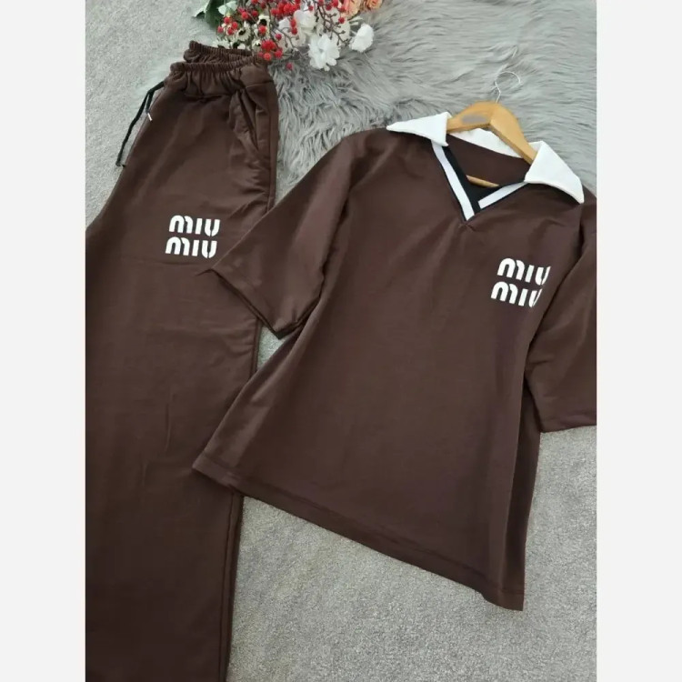 ست تیشرت شلوار نخ پنبه گلگسی فری سایز زنانه