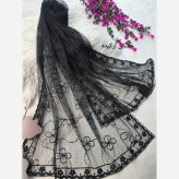 شال تور دانتل طرحدار حاشیه دانتل ابعاد 180 در 70 زنانه