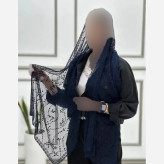 شال تور دانتل طرحدار حاشیه دانتل ابعاد 180 در 70 زنانه