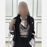شال تور دانتل طرحدار حاشیه دانتل ابعاد 180 در 70 زنانه