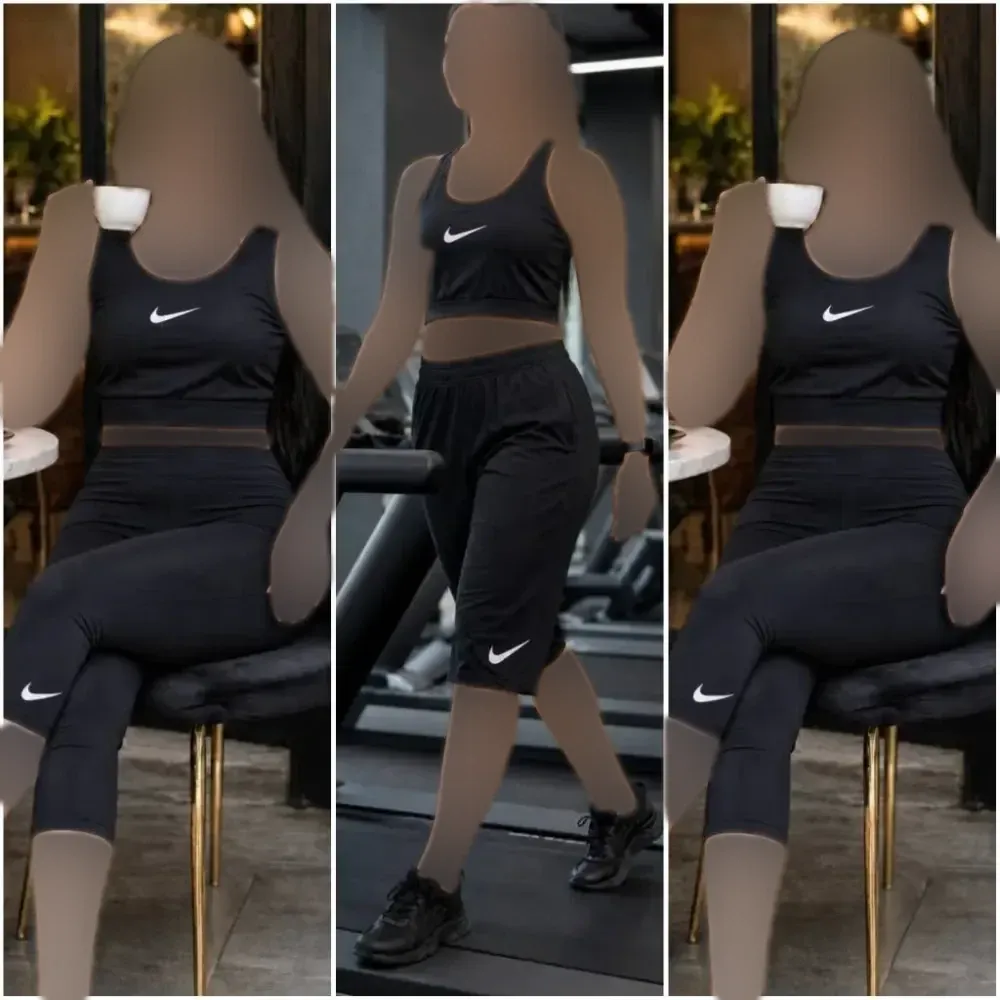ست تاپ و شلوارک ورزشی زنانه فلامنت رنگ مشکی