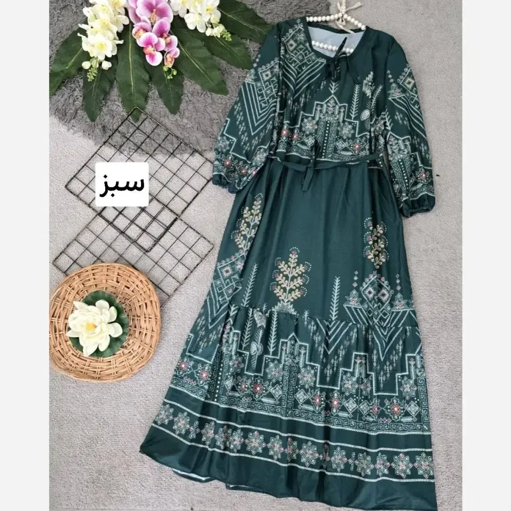 ساحلی کایرو بوگاتی فری سایز 36 تا 46 قد 130 سانت دور سینه 108 سانت قد آستین 58 سانت