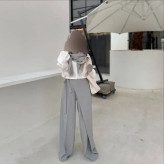 شلوار بگ زنانه مازراتی گرم بالا مدل گارنو سایز 38 تا 46 رنگ مشکی و طوسی