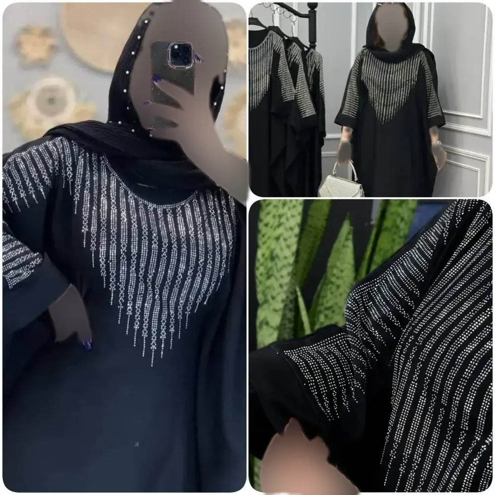 عبا افروز جنس الیزه چروک مشکی سایز 38 تا 50