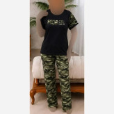 ست لباس راحتی زنانه مدل چریکی ویسکوز کش فری سایز