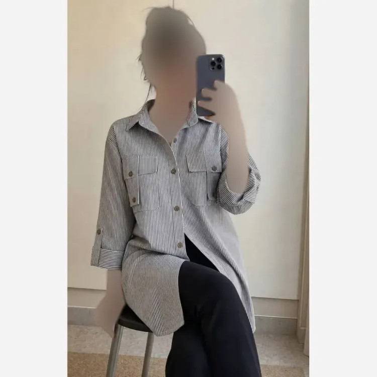 شومیز زنانه داکرون جیب صلیبی خنک تابستانی سایز 36 تا 48