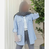 شومیز زنانه داکرون جیب صلیبی خنک تابستانی سایز 36 تا 48