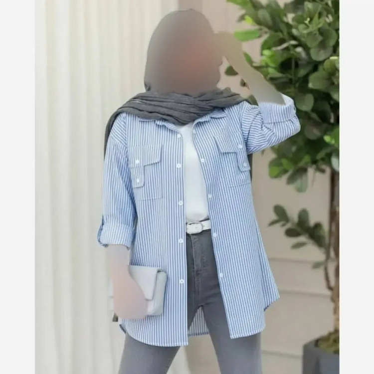 شومیز زنانه داکرون جیب صلیبی خنک تابستانی سایز 36 تا 48