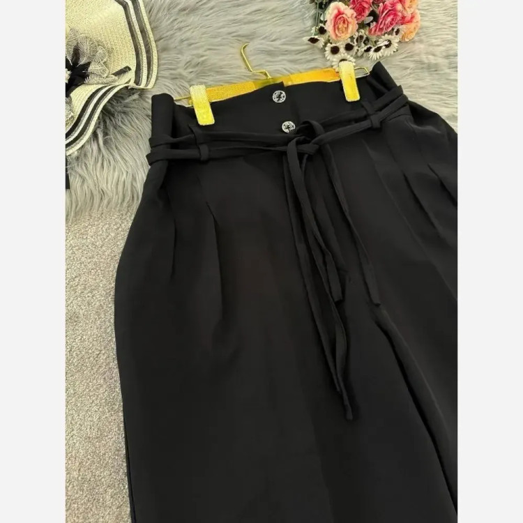 شلوار بگ کمربنددار جنس مازراتی قد 103