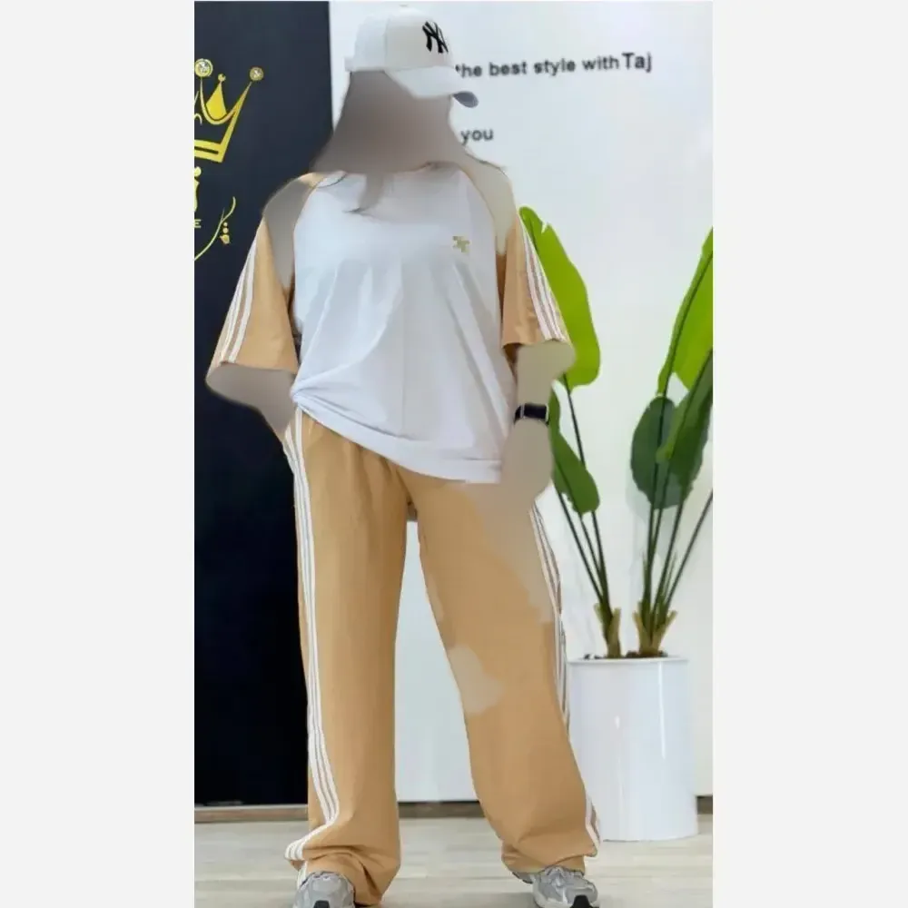 ست سوییشرت و شلوار پرادا جنس کتان ترگال فری سایز