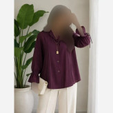 مانتو داکرون آستین شیپوری بنددار چهار پیله زنانه