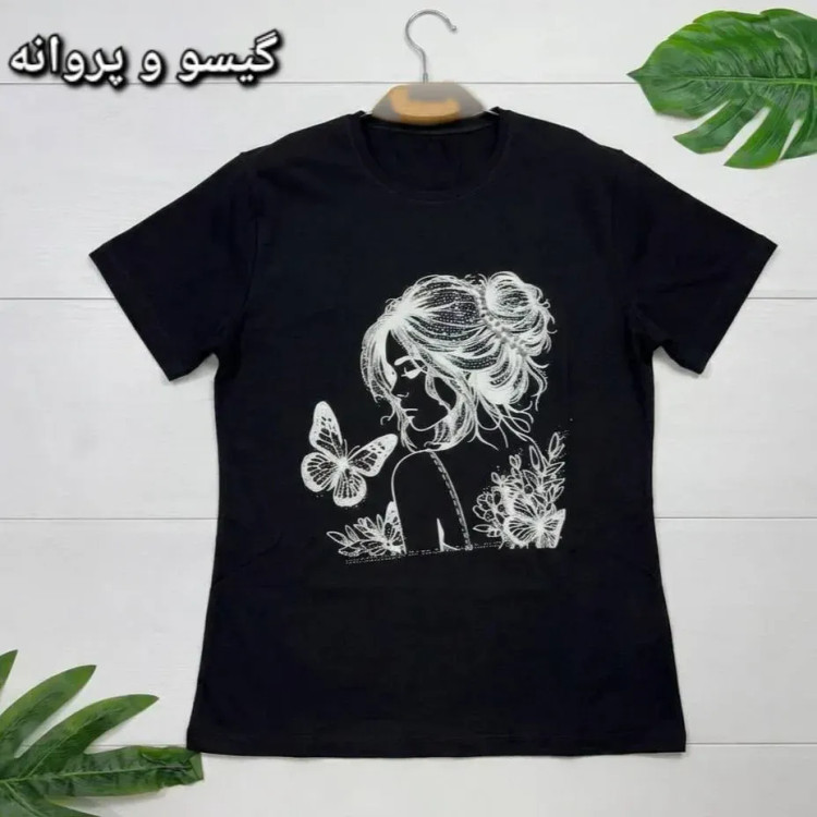 تیشرت زنانه میشا جنس نخ پنبه درجه یک فری سایز