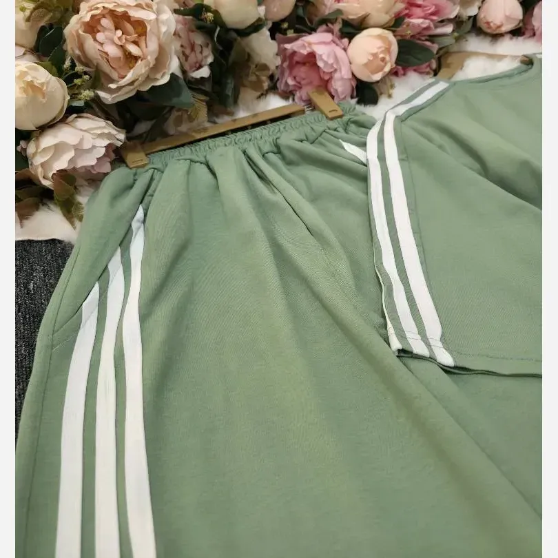 ست تیشرت شلوار سه خط TENNIS جنس گلکسی پنبه فری سایز