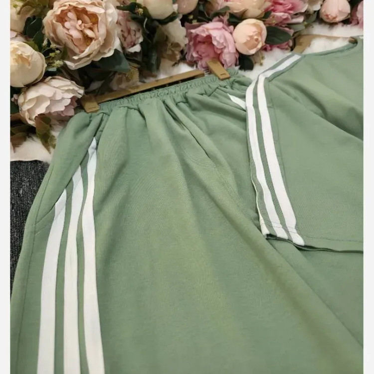 ست تیشرت شلوار سه خط TENNIS جنس گلکسی پنبه فری سایز