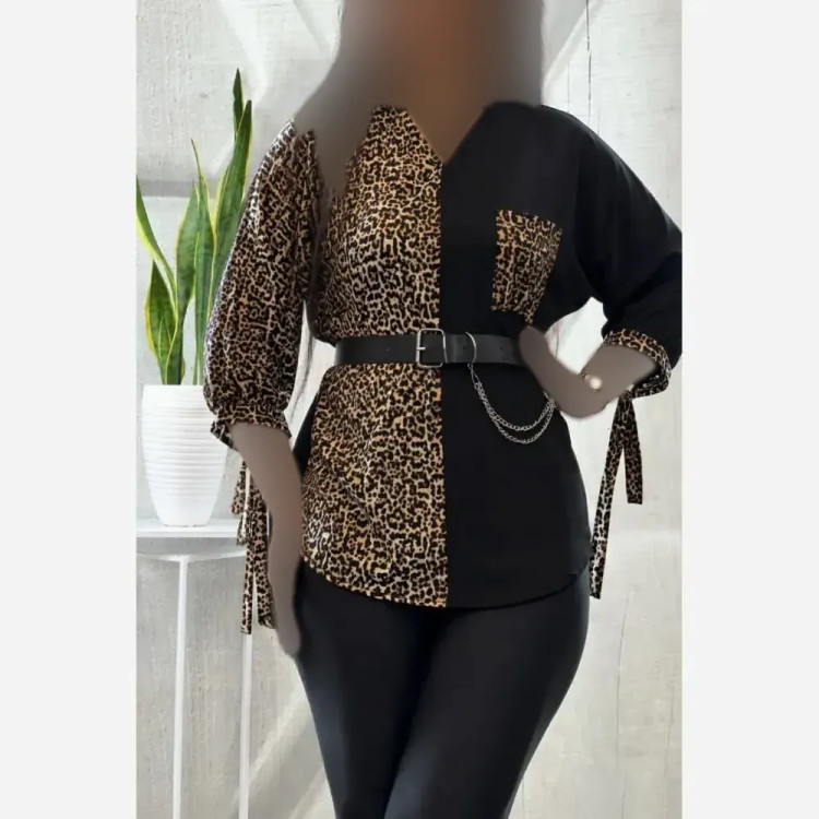شومیز طرحدار نجلا جنس کرپ بوگاتی