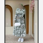 ست اسپرت دخترانه کراپ و دامن فلور نخ درجه یک سایز 36 تا 44