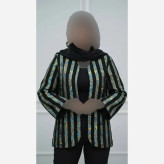 کت طرح دار تافته درجه یک فری سایز زنانه