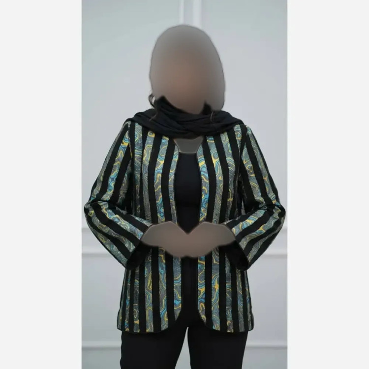کت طرح دار تافته درجه یک فری سایز زنانه