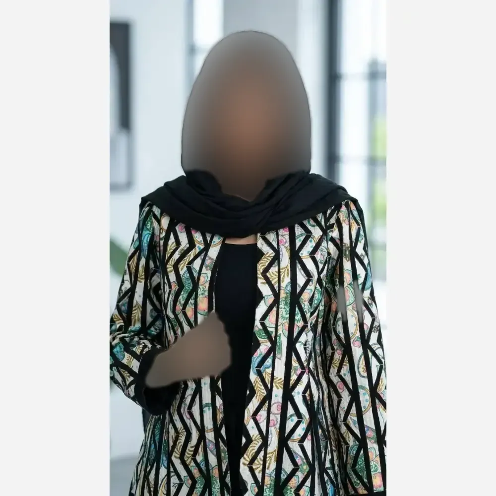 کت طرح دار تافته درجه یک فری سایز زنانه