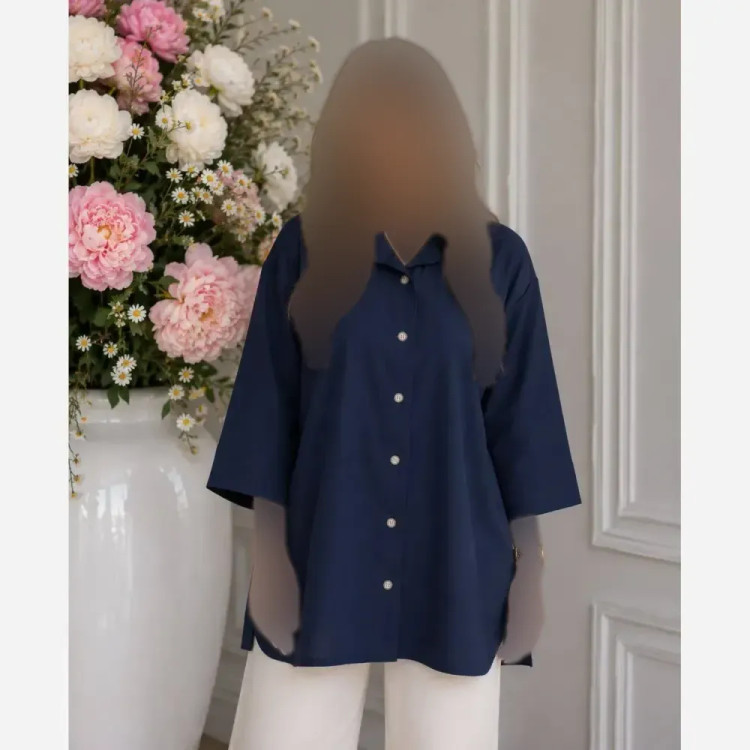 مانتو باکسی لنین پنبه ستایش فری سایز