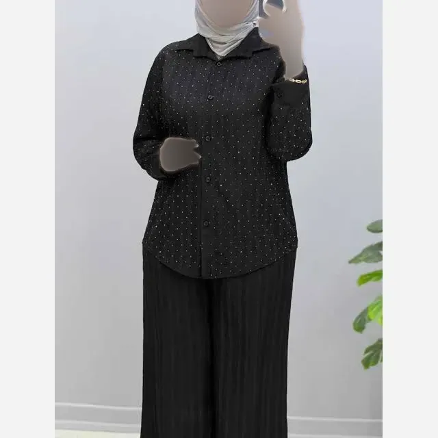 ست تونیک و شلوار نگین دار شانتون صوفیا فری سایز
