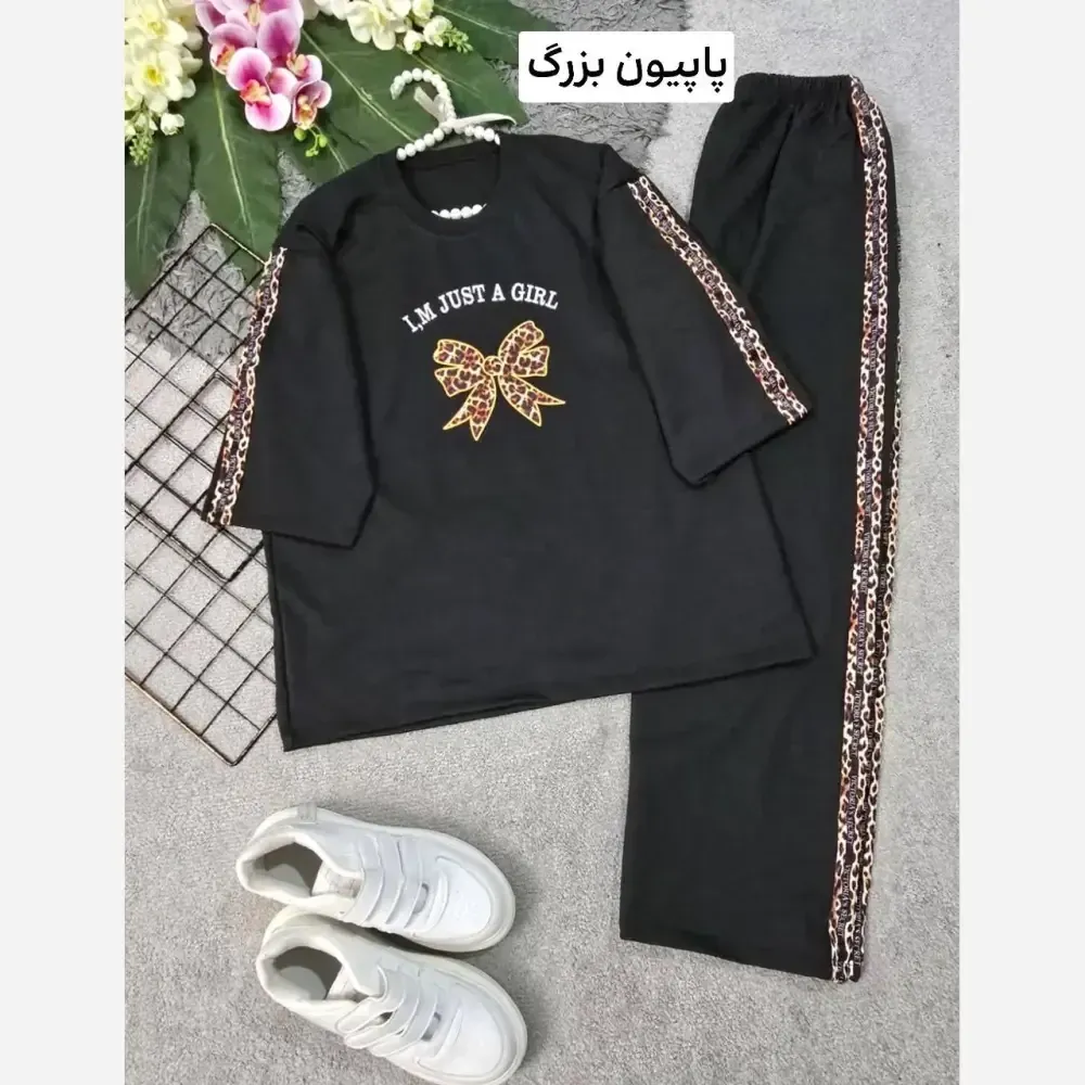ست تیشرت و شلوار مدل سیتیزن جنس پنبه گلکسی فری سایز