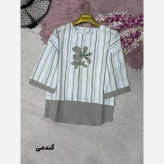 شومیز گلدوزی پرنسا جنس لنین بیسکویتی فری سایز