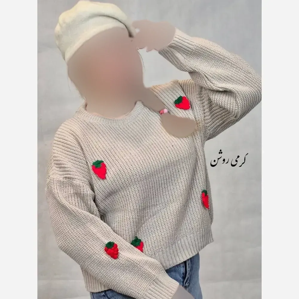کراپ بافت زنانه توت فرنگی فری سایز تا 48 در رنگبندی متنوع
