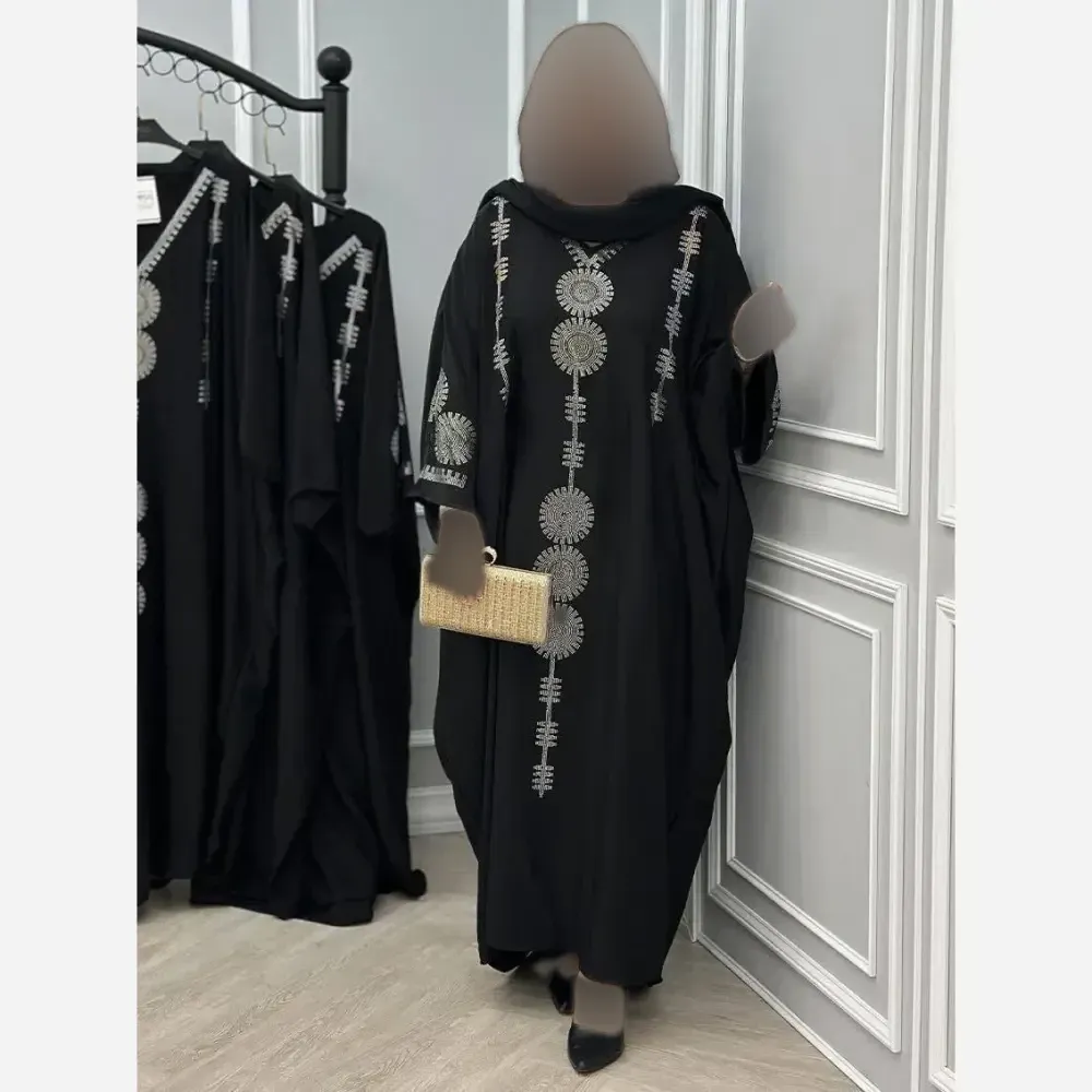 عبا خلیجی مشکی جنس الیزه فری سایز 38 تا 52 بند تنظیم سایز