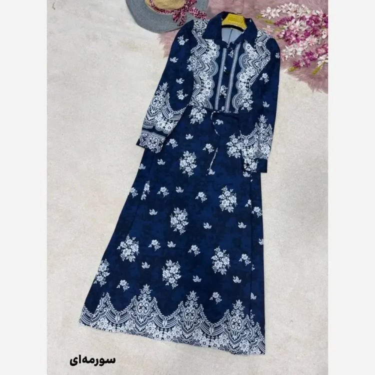 پیراهن ساحلی زنانه مدل زنبق جنس فلورنخ درجه یک فری سایز