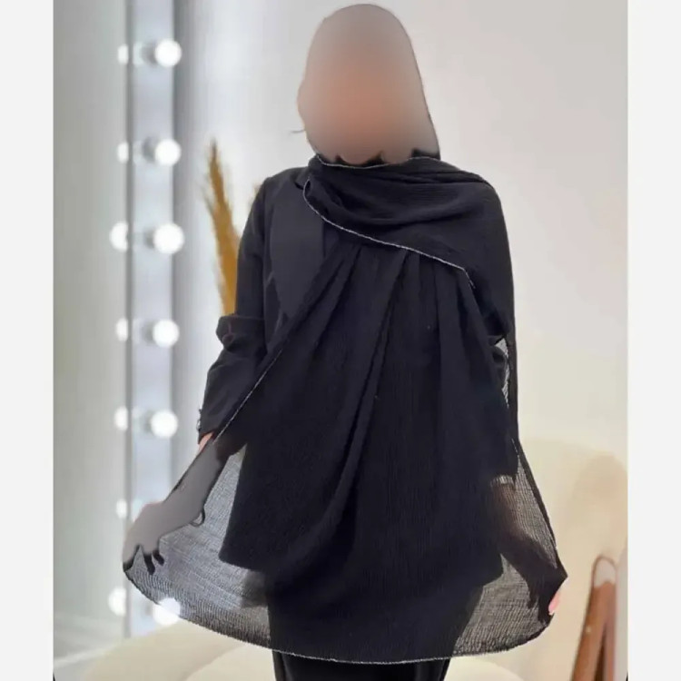 شال لبه لمه دوزی پلیسه کلاسیک مشکی کرم موکا زیتونی نسکافه ای