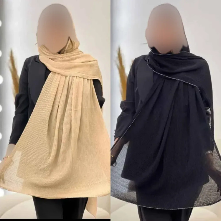 شال لبه لمه دوزی پلیسه کلاسیک مشکی کرم موکا زیتونی نسکافه ای
