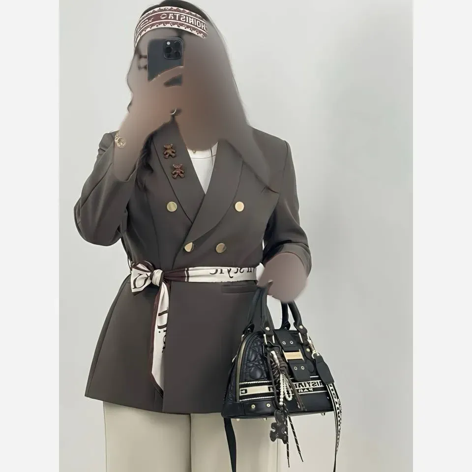 کت تک زنانه مازراتی کمربنددار مدل شاینی