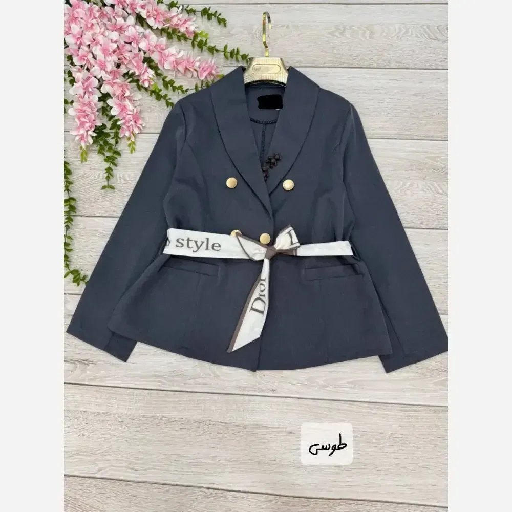 کت تک زنانه مازراتی کمربنددار مدل شاینی