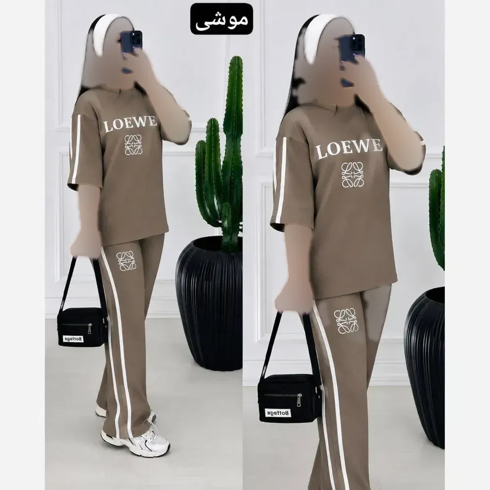 ست تیشرت شلوار ویسکوز پنبه فول کش لووه فری سایز 36 تا 46