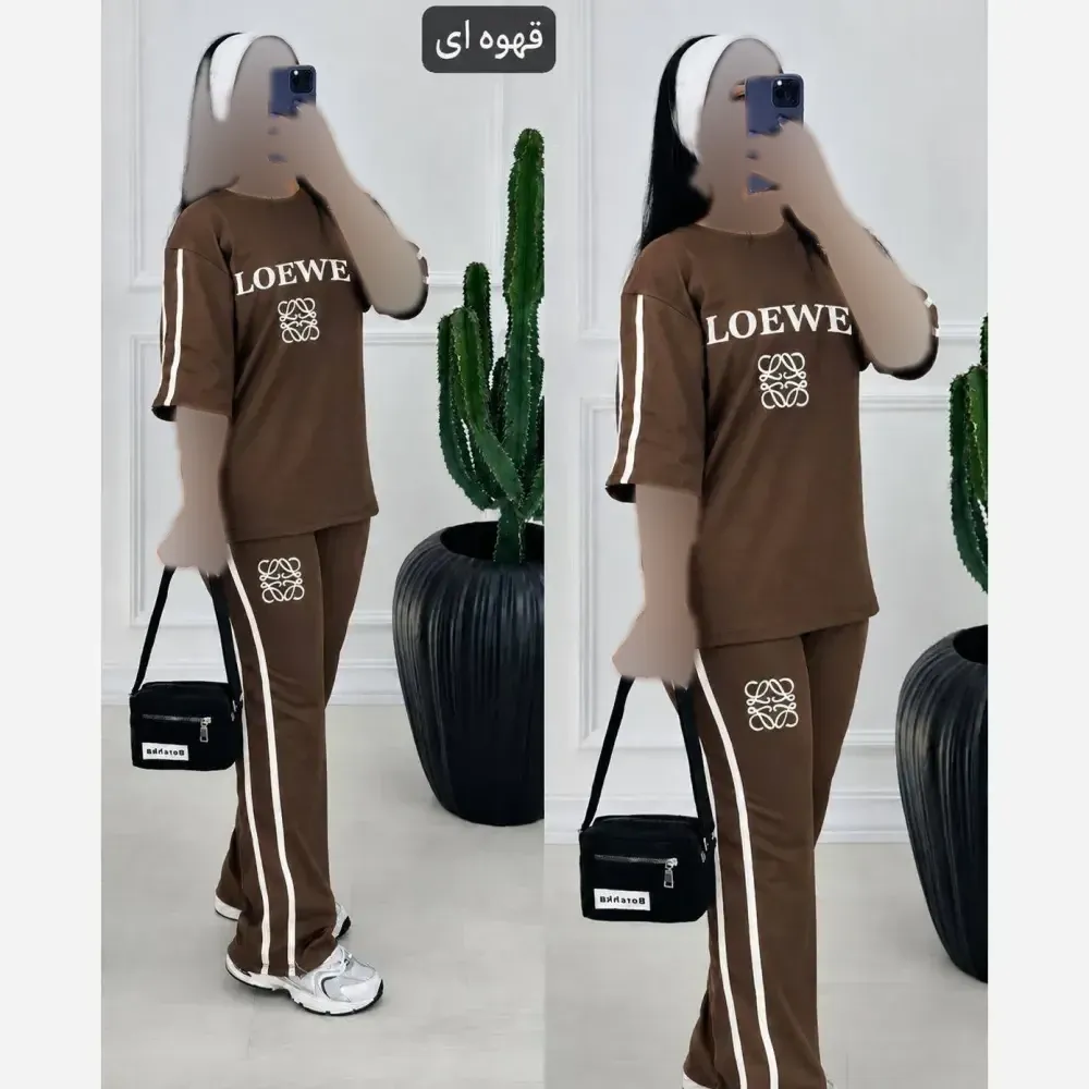 ست تیشرت شلوار ویسکوز پنبه فول کش لووه فری سایز 36 تا 46