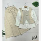 سه تیکه ژینا شانتون باکیفیت و شومیز داکرون سایز فری 38 تا 46