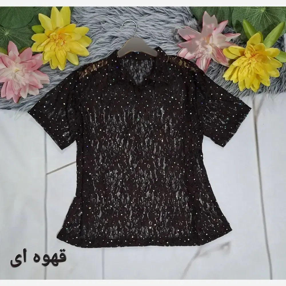 پلوشرت پولکی زنانه گیپور تابستانی فری سایز 38 تا 48 رنگبندی متنوع