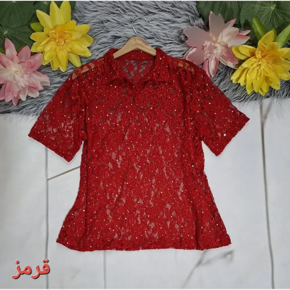 پلوشرت پولکی زنانه گیپور تابستانی فری سایز 38 تا 48 رنگبندی متنوع