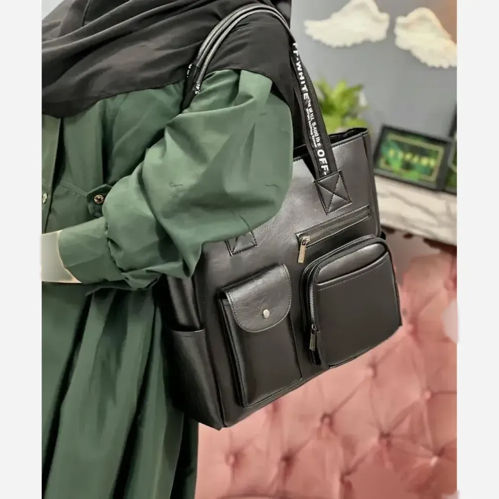 کیف مهرانگیز چرم با کیفیت رنگ مشکی سایز 35 در 35