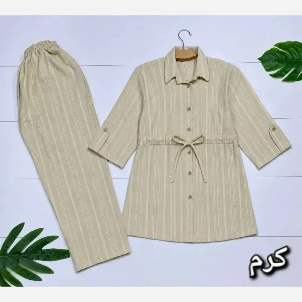 ست شومیز و شلوار شانتون زنانه فری سایز