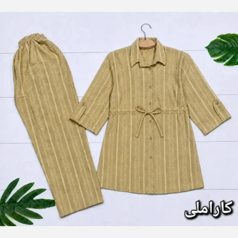 ست شومیز و شلوار شانتون زنانه فری سایز