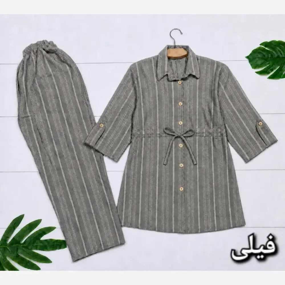 ست شومیز و شلوار شانتون زنانه فری سایز