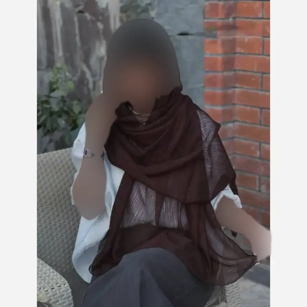 شال پلیسه دور گان دوزی تور ریزبافت نوار دوزی شده مشکی سفید شکلاتی