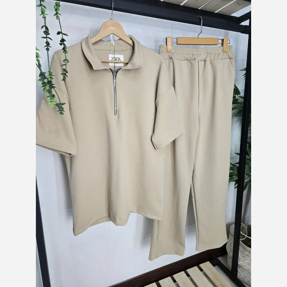 ست نیم زیپ مردانه اهورا جنس فتیله ای بهاره فری سایز