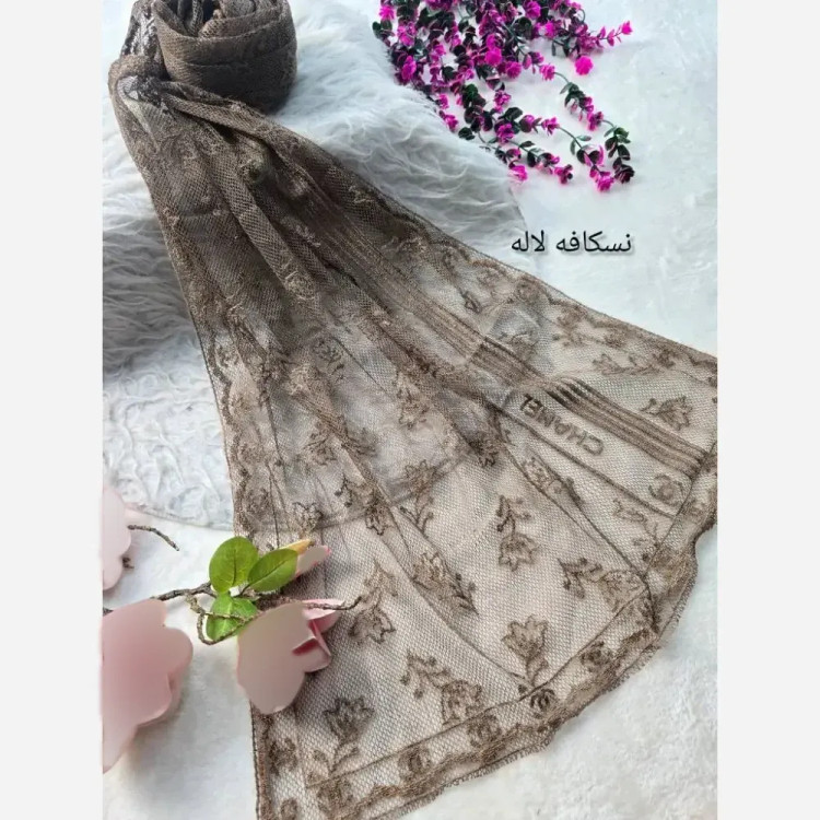 شال تور دانتل طرحدار حاشیه دانتل ابعاد 180 در 70 زنانه
