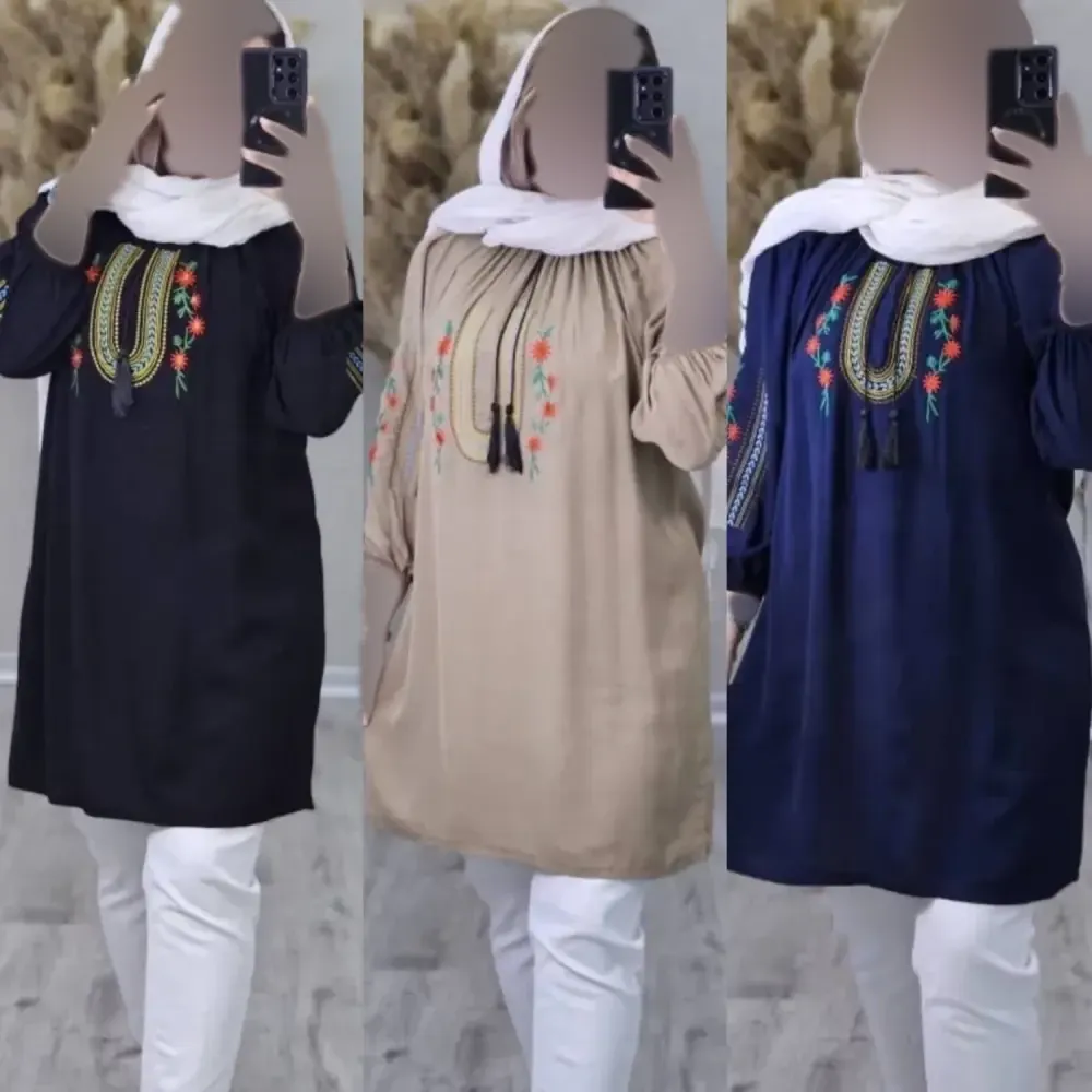 شومیز گلدوزی شده شانتون مدل تارا فری سایز